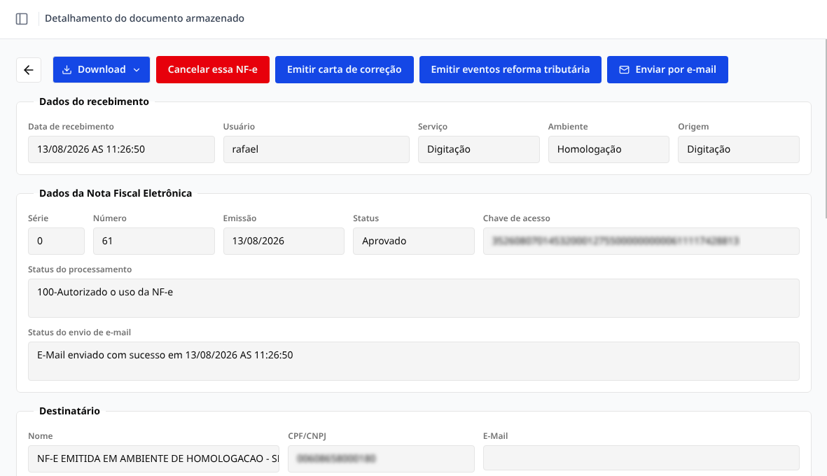 Detalhamento do documento